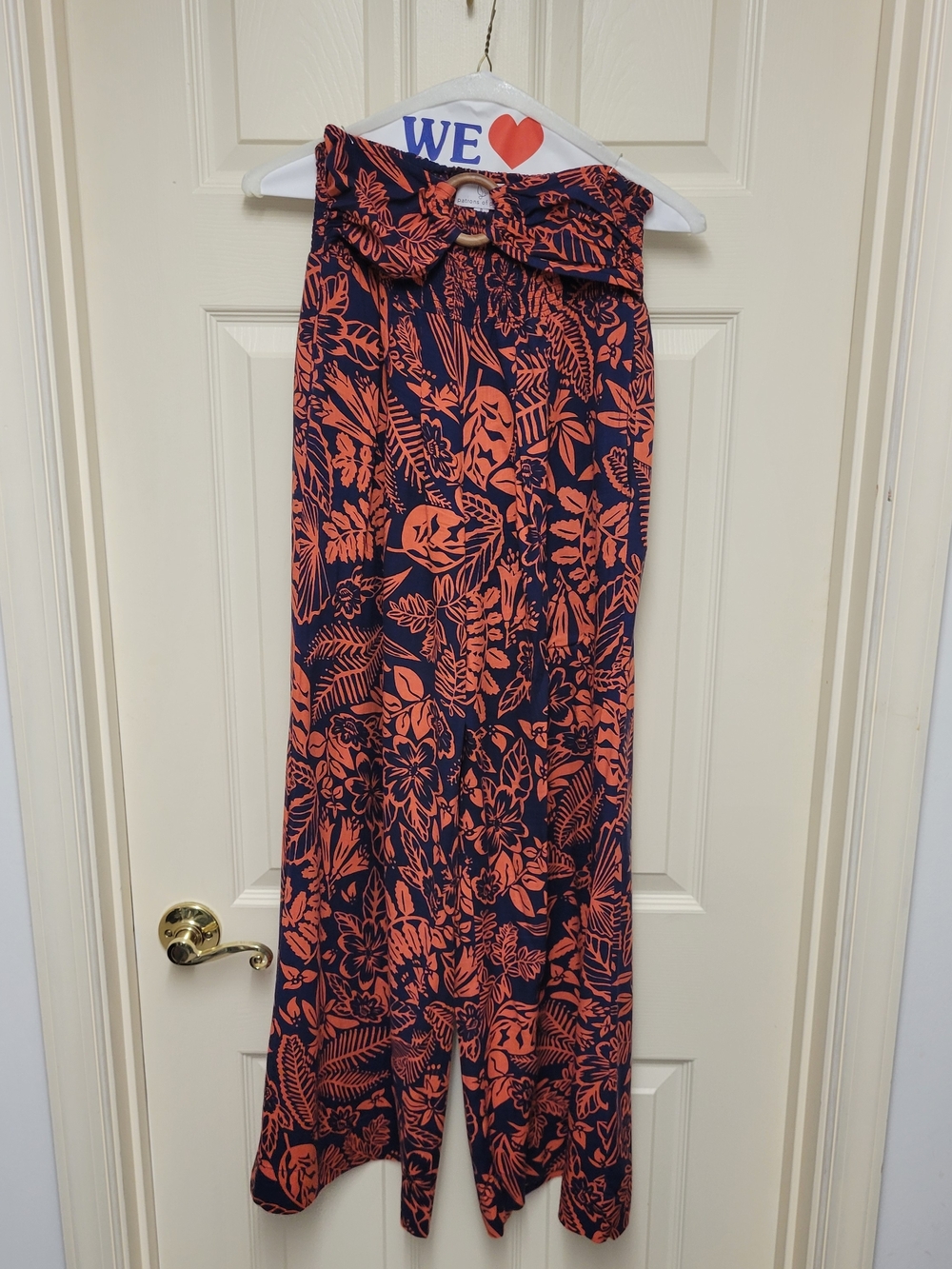 Patrons of Peace Navy and Orange Floral Wide-Leg Pants